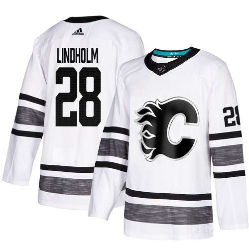 Calgary Flames Trikot #28 Elias Lindholm Weiß 2019 All-Star Game Parley